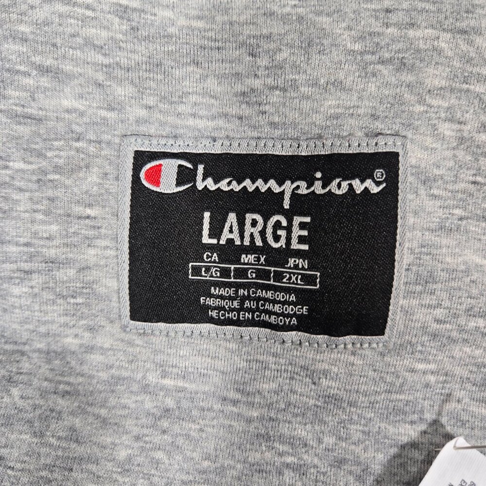 Y2K CHAMPION Streetwear TAN Spell Out Teddy Half Zip Sherpa Hoodie Men's Size L. - Picture 12 of 17